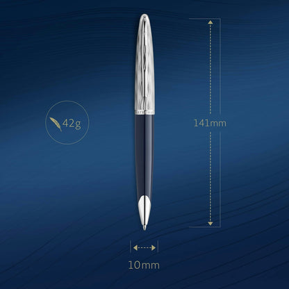 Waterman Carene L'Essence du Bleu Ballpoint Pen - Metal & Blue