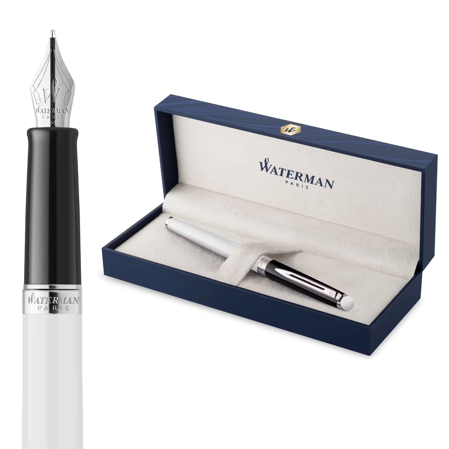 Waterman Hemisphere24 Black White CT Fountain Pen F GB