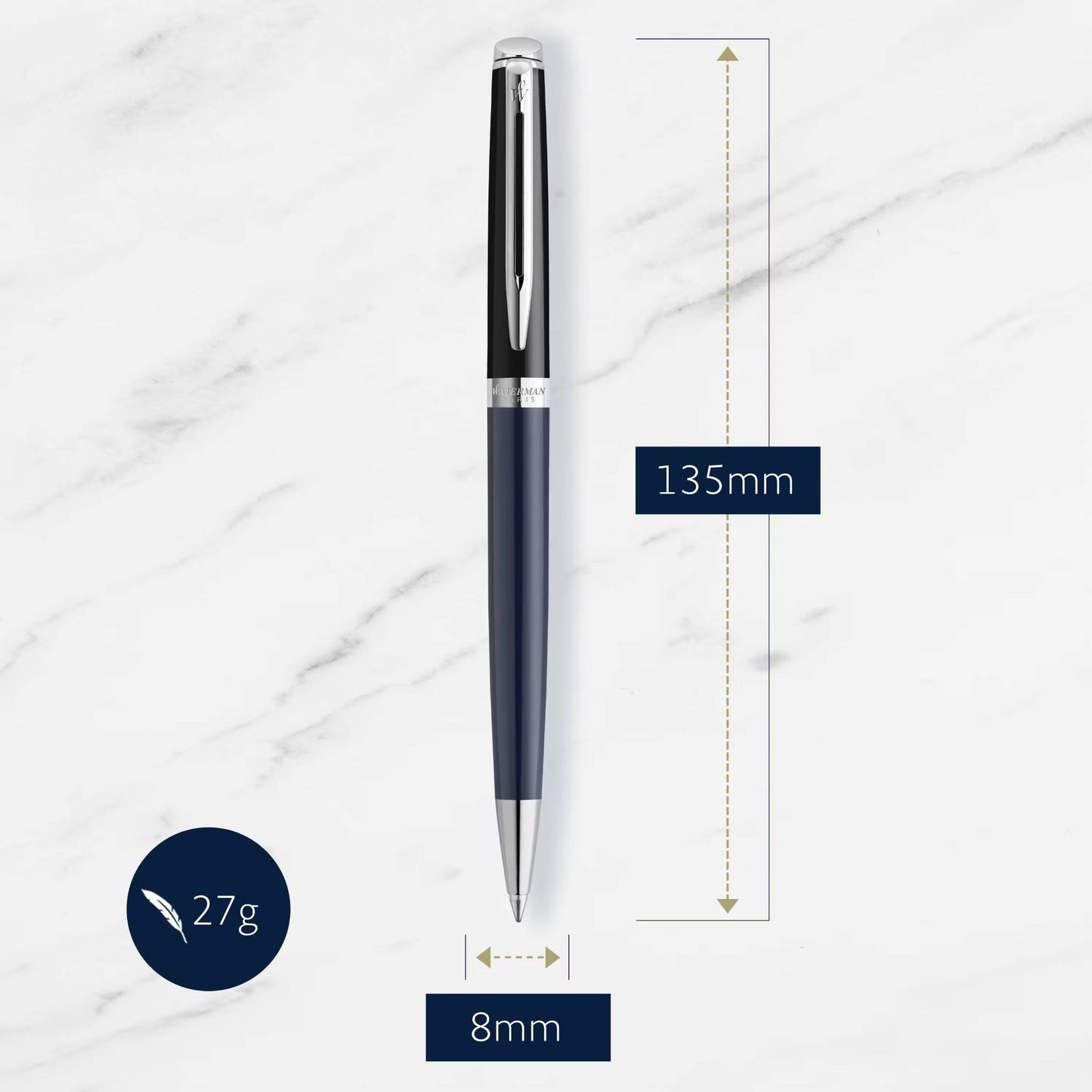 Waterman Hemisphere24 Black Blue CT Ball Point Pen M Blue GB