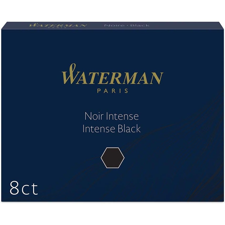 Waterman S0110850 Long Cartridge Fountain Pen Refill, Black B8