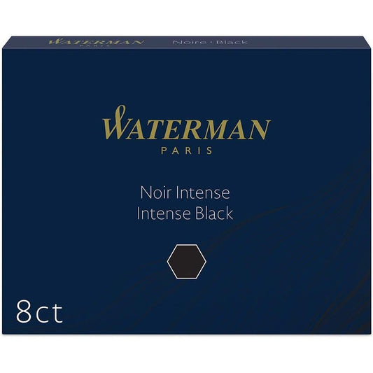 Waterman S0110850 Long Cartridge Fountain Pen Refill, Black B8