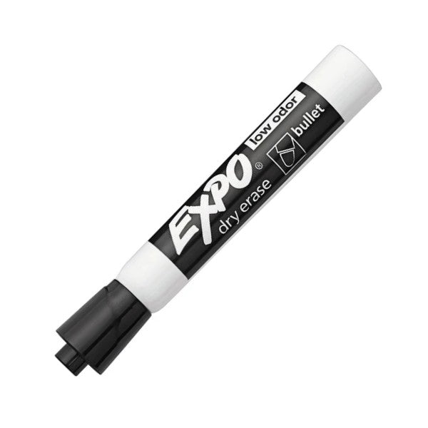 Expo 82001 2 Low Odor Dry Erase Marker, Bullet Tip, Black