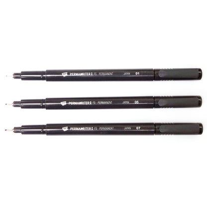 Yasutomo NSP Permawriter Set Black 01, 05, 07 3 Pieces