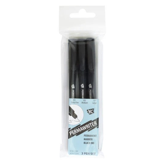 Yasutomo NSP Permawriter Set Black 01, 05, 07 3 Pieces