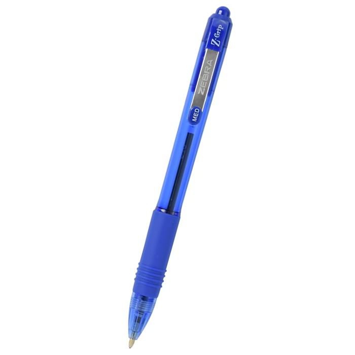 Zebra 12225 Z-Grip Retractable Ballpoint 1.0mm Blue 24pk