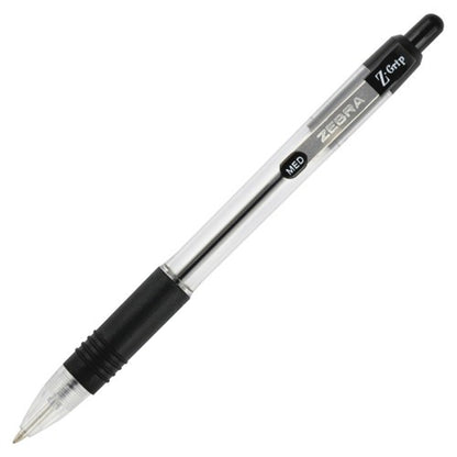 Zebra 22218 Z-Grip Retractable Ballpoint 1.0mm Black 18pk
