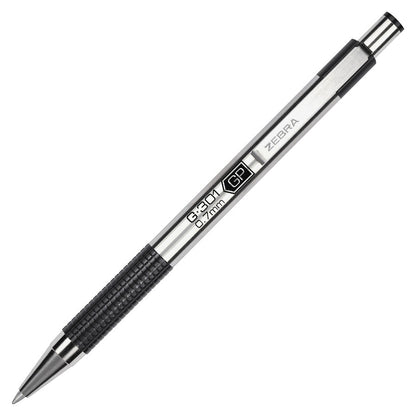 Zebra Pen G-301 Stainless Steel Retractable Gel Pen, Medium Point, 0.7Mm, Black Ink, 2-Count