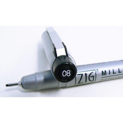 Zig Millennium 08 Marker, Drawing Marker, Black
