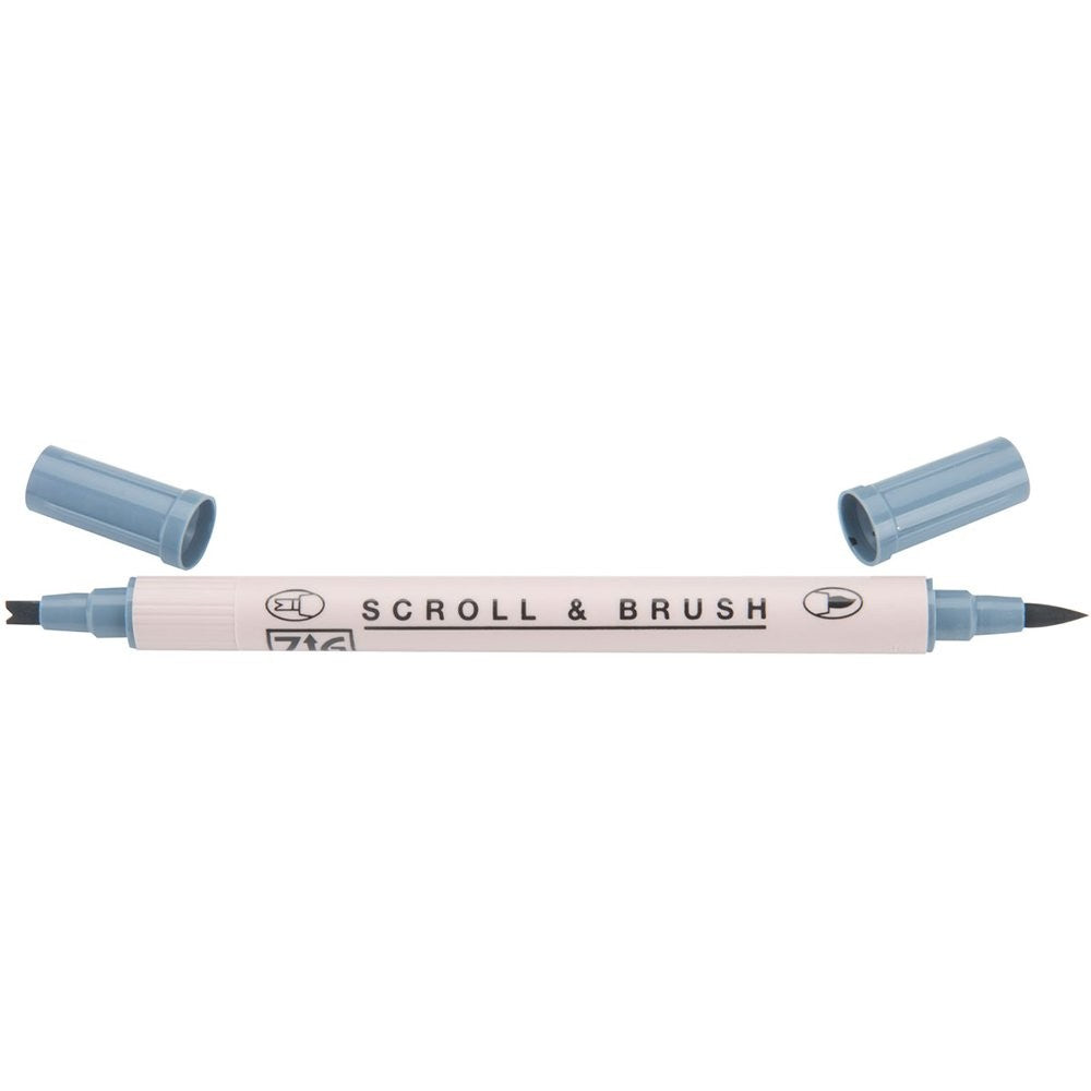 Zig Scroll and Brush Marker, Steel Gray