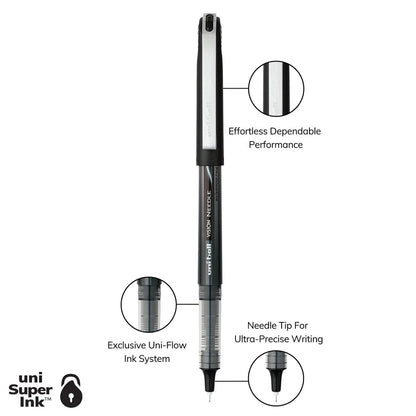 Uni Ball 1734918 Vision Needle Micro Black Roller Ball Pen