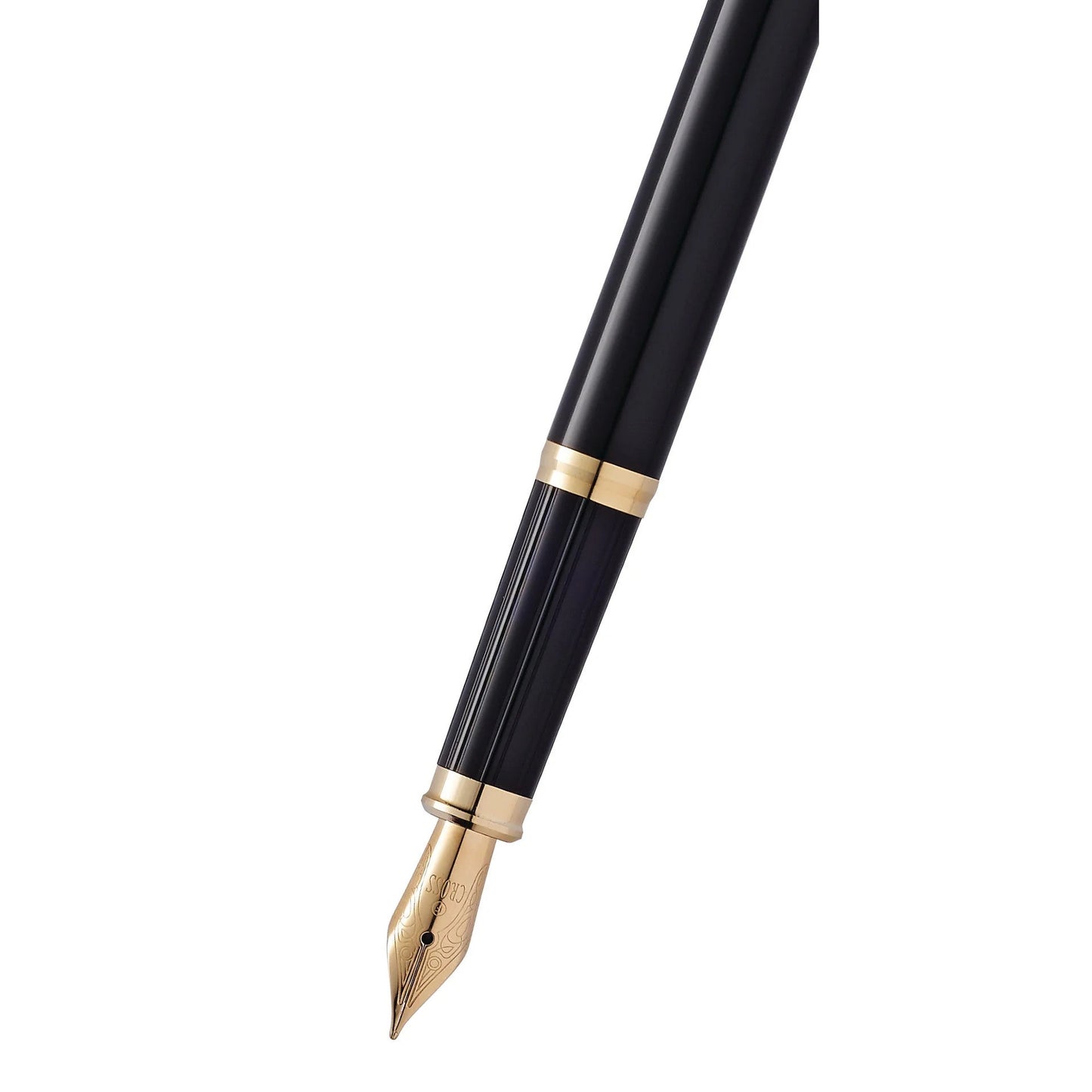 Cross Century® II Black Lacquer with 23KT Gold-Plated Appointments and 23KT Gold-Plated Medium Nib Fountain Pen
