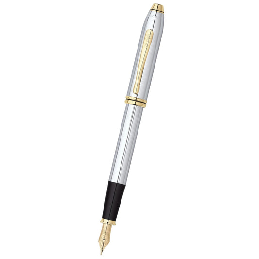 Cross Townsend® Medalist® Polished Chrome with 23KT Gold-Plated Appointments and 23KT Gold-Plated Fine Nib Fountain Pen