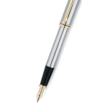 Cross Townsend® Medalist® Polished Chrome with 23KT Gold-Plated Appointments and 23KT Gold-Plated Medium Nib Fountain Pen