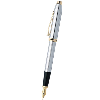 Cross Townsend® Medalist® Polished Chrome with 23KT Gold-Plated Appointments and 23KT Gold-Plated Medium Nib Fountain Pen
