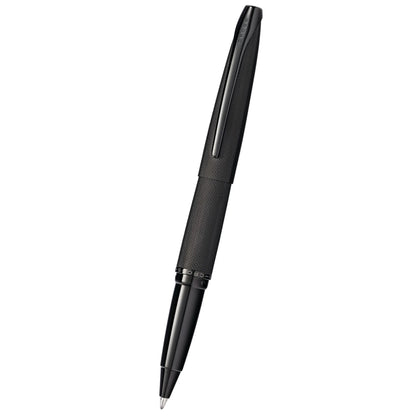 Cross ATX® Brushed Black with Machine-Turned, Diamond-Pattern Engraving with Polished Black PVD Appointments Selectip Rollerball Pen