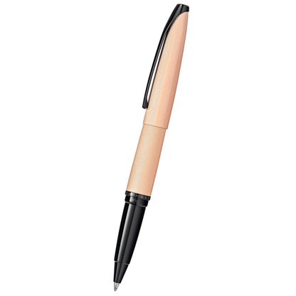 Cross ATX® Brushed Rose Gold with Machine-Turned, Diamond-Pattern Engraving with Polished Black PVD Appointments Selectip Rollerball Pen