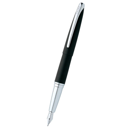 Cross ATX® Basalt Black with Polished Chrome Appointments and Stainless Steel Fine Nib Fountain Pen