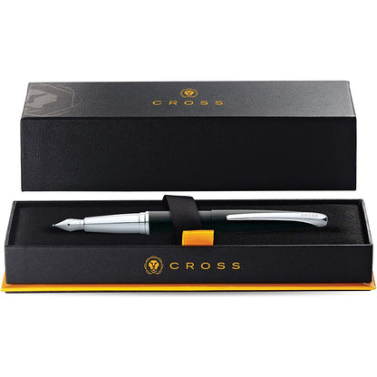 Cross ATX® Basalt Black with Polished Chrome Appointments and Stainless Steel Fine Nib Fountain Pen