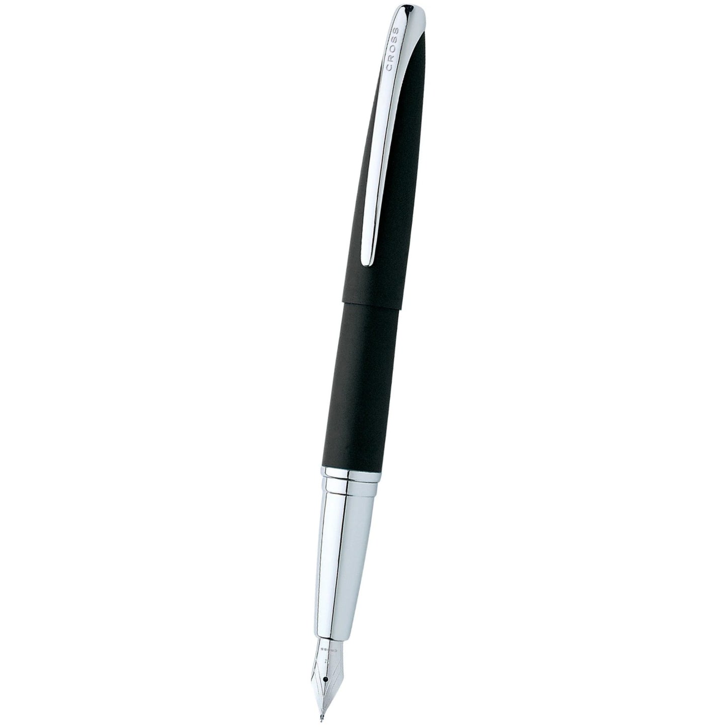 Cross ATX® Basalt Black with Polished Chrome Appointments and Stainless Steel Medium Nib Fountain Pen