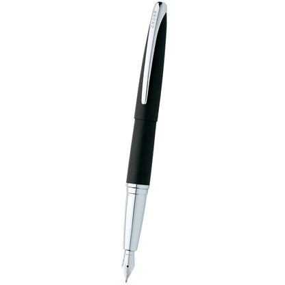 Cross ATX® Basalt Black with Polished Chrome Appointments and Stainless Steel Medium Nib Fountain Pen