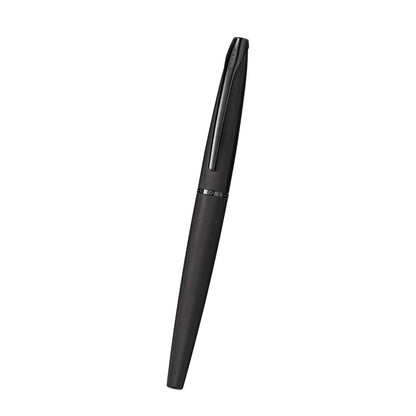 Cross ATX® Brushed Black with Machine-Turned, Diamond-Pattern Engraving with Polished Black PVD Appointments and Polished Black PVD Coated Stainless Steel Medium Nib Fountain Pen