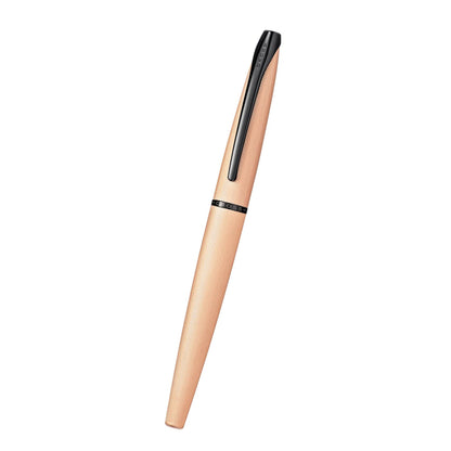 Cross ATX® Brushed Rose Gold with Machine-Turned, Diamond-Pattern Engraving with Polished Black PVD Appointments and Rose Gold PVD Coated Stainless Steel Fine Nib Fountain Pen