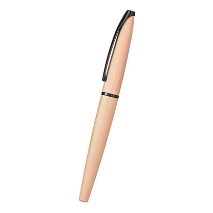 Cross ATX® Brushed Rose Gold with Machine-Turned, Diamond-Pattern Engraving with Polished Black PVD Appointments and Rose Gold PVD Coated Stainless Steel Fine Nib Fountain Pen