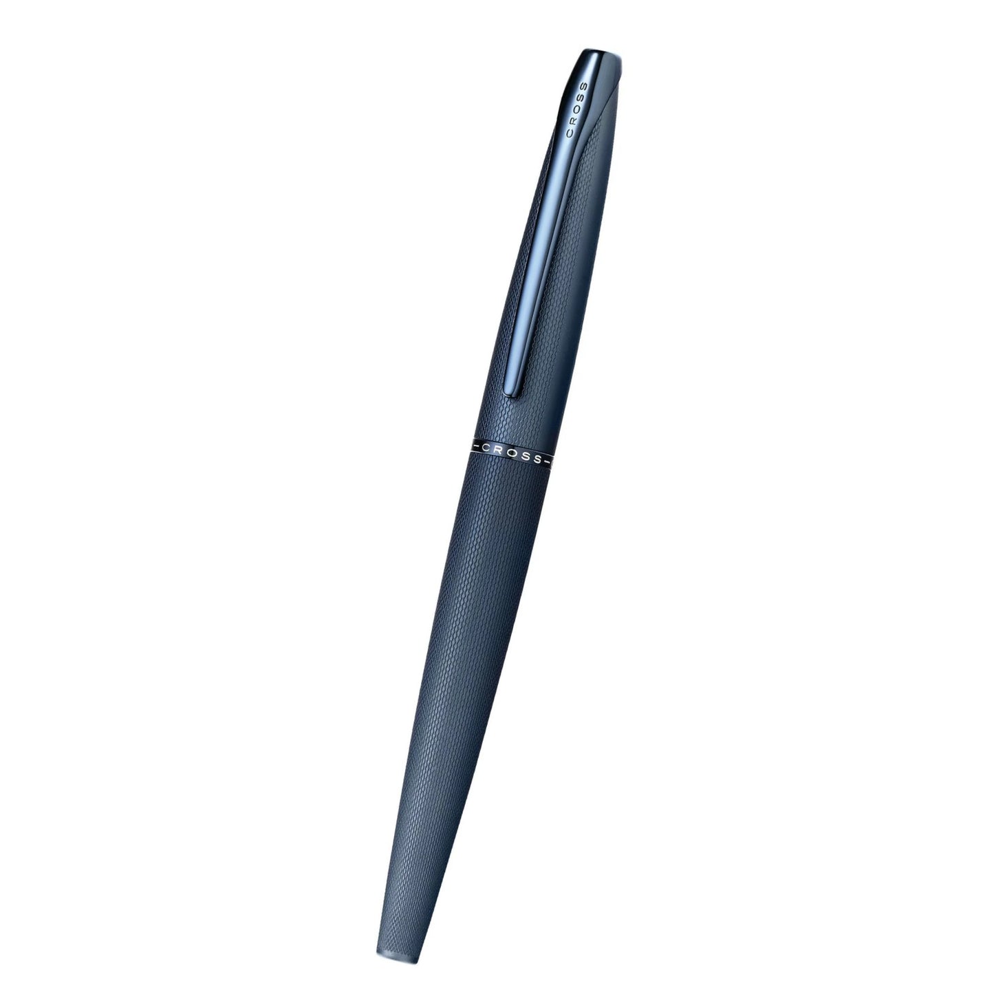 Cross ATX® Dark Blue PVD Etched Diamond Pattern with Polished Dark Blue PVD Appointments and Dark Blue PVD Coated Stainless Steel Fine Nib Fountain Pen