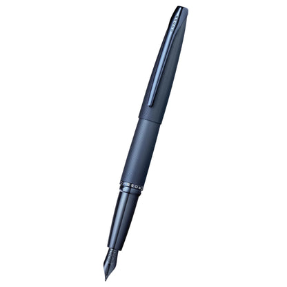Cross ATX® Dark Blue PVD Etched Diamond Pattern with Polished Dark Blue PVD Appointments and Dark Blue PVD Coated Stainless Steel Medium Nib Fountain Pen