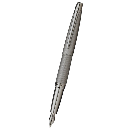 Cross ATX® Titanium Gray PVD Etched Diamond Pattern with Polished Titanium Gray PVD Appointments and Stainless Steel Medium Nib Fountain Pen