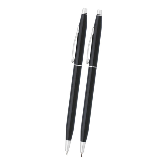Cross Classic Century® Black Lacquer with Polished Chrome Appointments Ballpoint Pen and 0.7mm Pencil Set