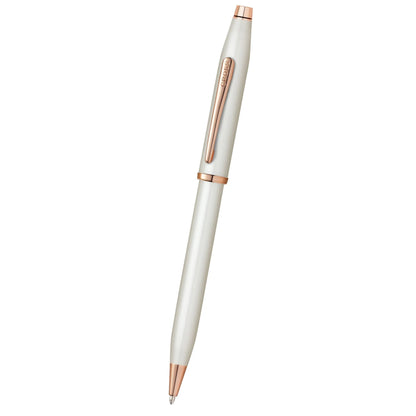 Cross Century® II Pearlescent White Lacquer with Polished Rose Gold PVD Appointments Ballpoint Pen