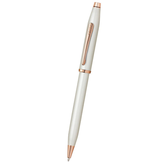 Cross Century® II Pearlescent White Lacquer with Polished Rose Gold PVD Appointments Ballpoint Pen