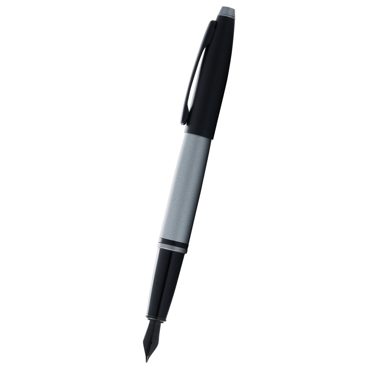 Cross Calais™ Matte Gray and Black Lacquer with Black Lacquer Appointments and Black PVD Coated Stainless Steel Fine Nib Fountain Pen