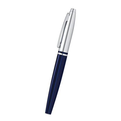 Cross Calais™ Chrome/Blue Lacquer with Polished Chrome Appointments and Medium Stainless Steel Nib Fountain Pen
