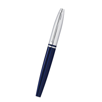 Cross Calais™ Chrome/Blue Lacquer with Polished Chrome Appointments and Medium Stainless Steel Nib Fountain Pen