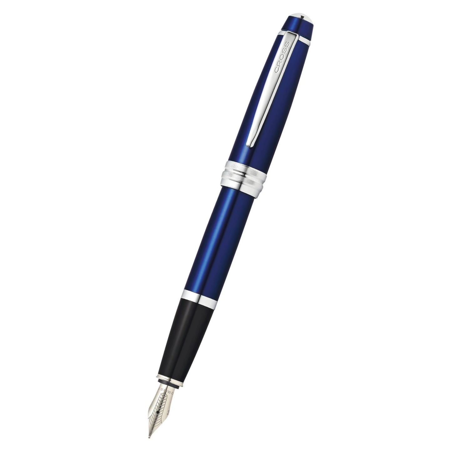 Cross Bailey™ Blue Lacquer with Polished Chrome Appointments and Medium Stainless Steel Nib Fountain Pen