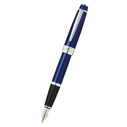 Cross Bailey™ Blue Lacquer with Polished Chrome Appointments and Medium Stainless Steel Nib Fountain Pen