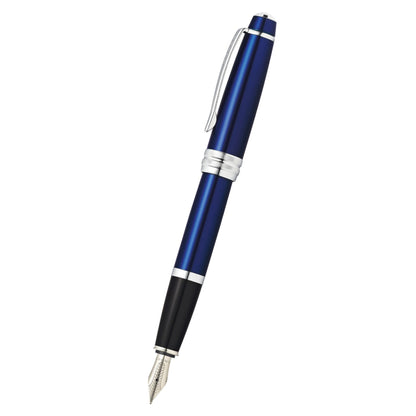 Cross Bailey™ Blue Lacquer with Polished Chrome Appointments and Medium Stainless Steel Nib Fountain Pen