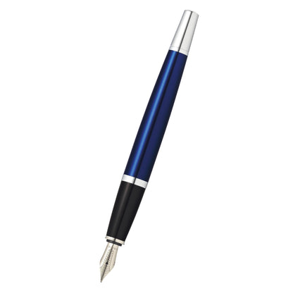 Cross Bailey™ Blue Lacquer with Polished Chrome Appointments and Medium Stainless Steel Nib Fountain Pen