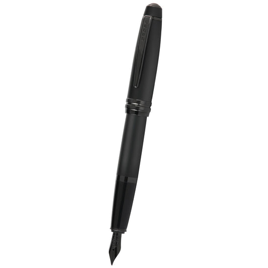 Cross Bailey™ Matte Black Lacquer with Polished Black PVD appointments and Polished Black PVD Coated Stainless Steel Fine Nib Fountain Pen