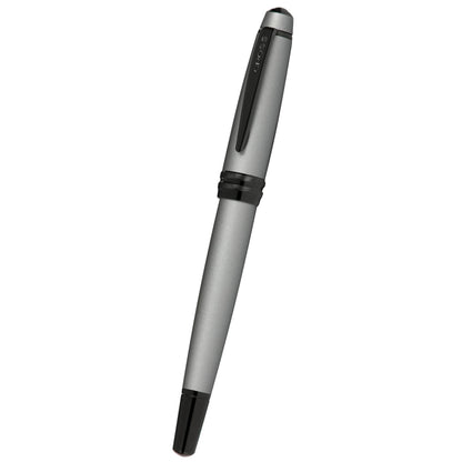 Cross Bailey™ Matte Gray Lacquer with Polished Black PVD appointments and Polished Black PVD Coated Stainless Steel Medium Nib Fountain Pen