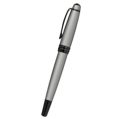Cross Bailey™ Matte Gray Lacquer with Polished Black PVD appointments and Polished Black PVD Coated Stainless Steel Medium Nib Fountain Pen