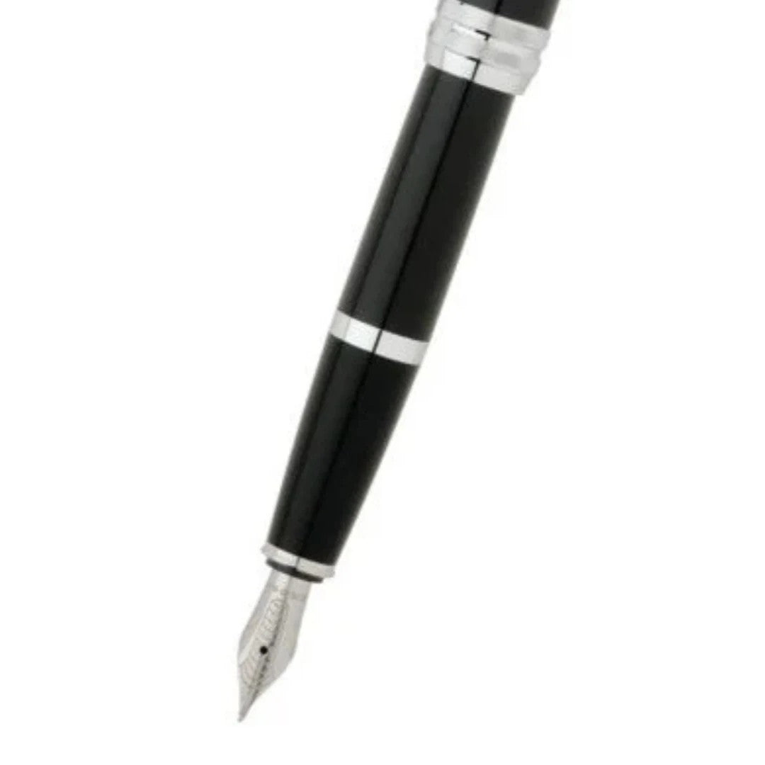 Cross Bailey™ Black Lacquer with Polished Chrome Appointments and Medium Stainless Steel Nib Fountain Pen