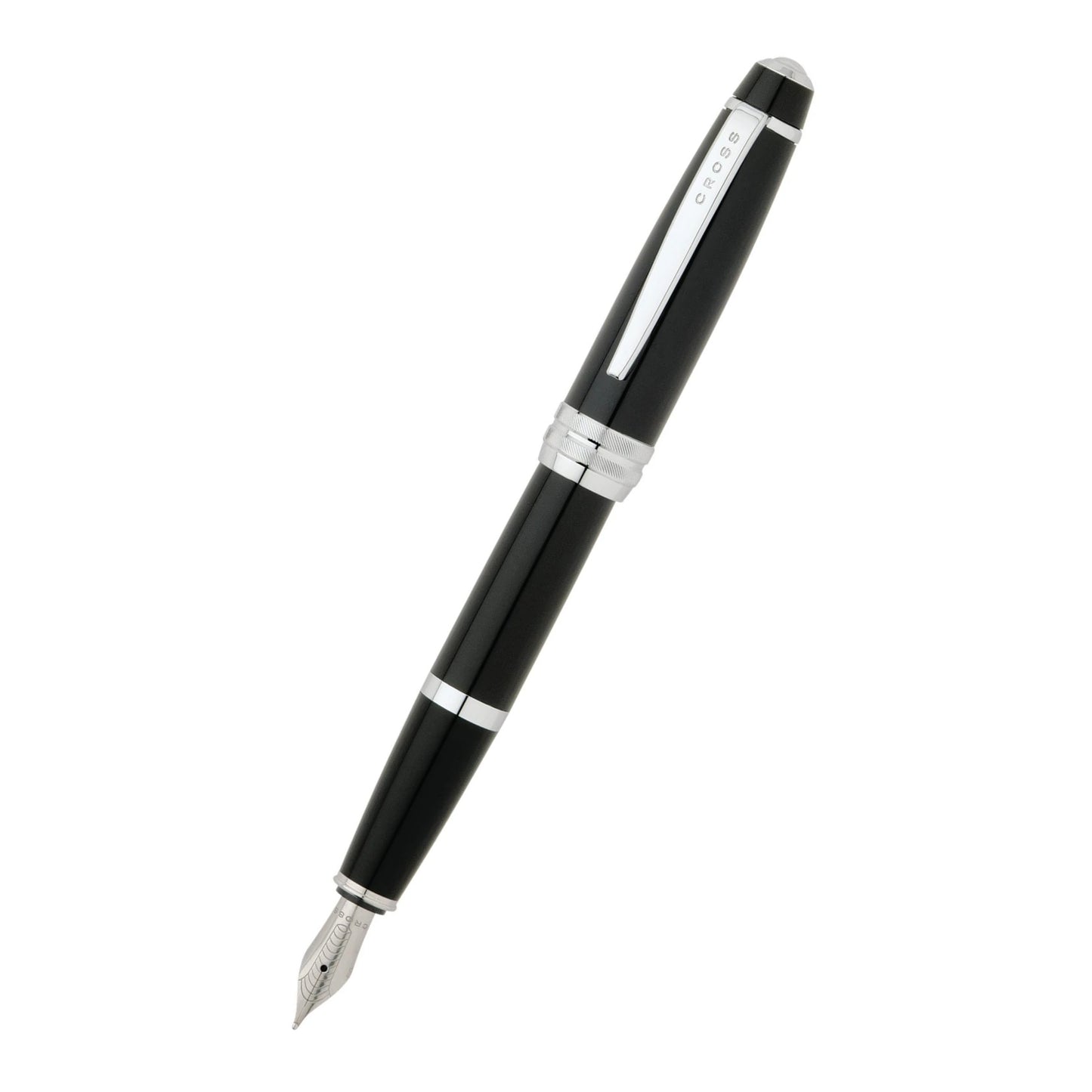 Cross Bailey™ Black Lacquer with Polished Chrome Appointments and Medium Stainless Steel Nib Fountain Pen