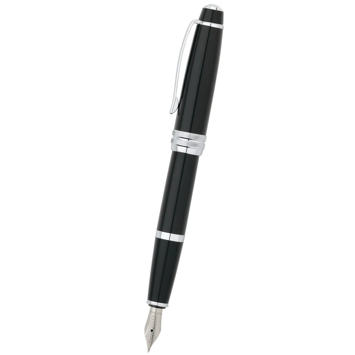 Cross Bailey™ Black Lacquer with Polished Chrome Appointments and Medium Stainless Steel Nib Fountain Pen