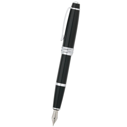 Cross Bailey™ Black Lacquer with Polished Chrome Appointments and Medium Stainless Steel Nib Fountain Pen