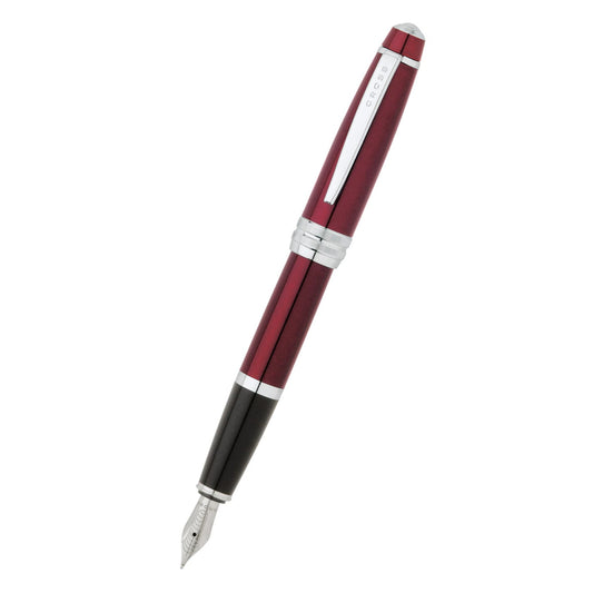 Cross Bailey™ Red Lacquer with Polished Chrome Appointments and Medium Stainless Steel Nib Fountain Pen