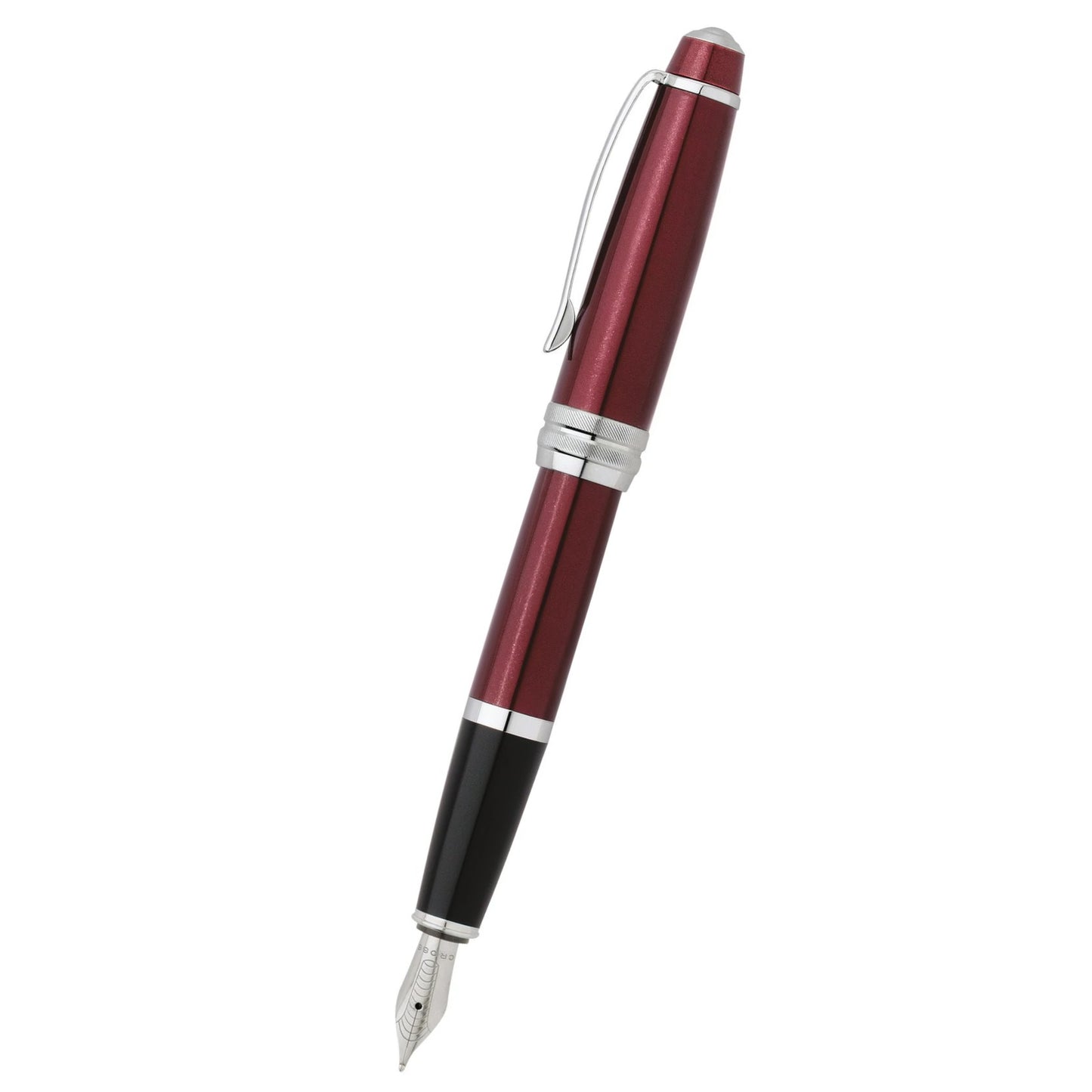 Cross Bailey™ Red Lacquer with Polished Chrome Appointments and Medium Stainless Steel Nib Fountain Pen