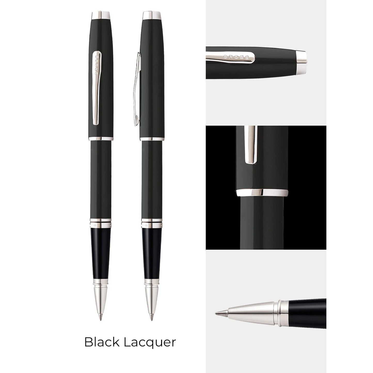 Coventry Black Lacquer with Polished Chrome Appointments Rollerball Pen